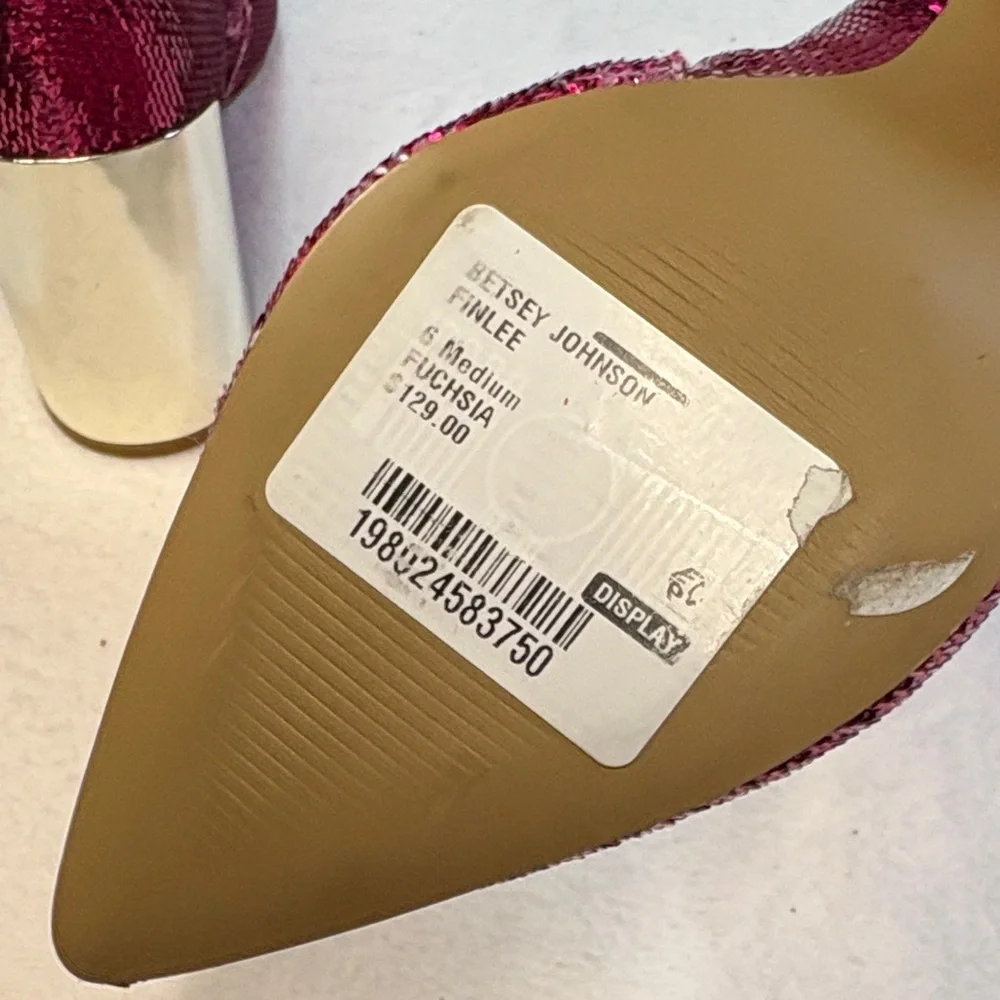 Betsey Johnson Fuchsia Sequin Ankle Boots - Picture 9 of 15